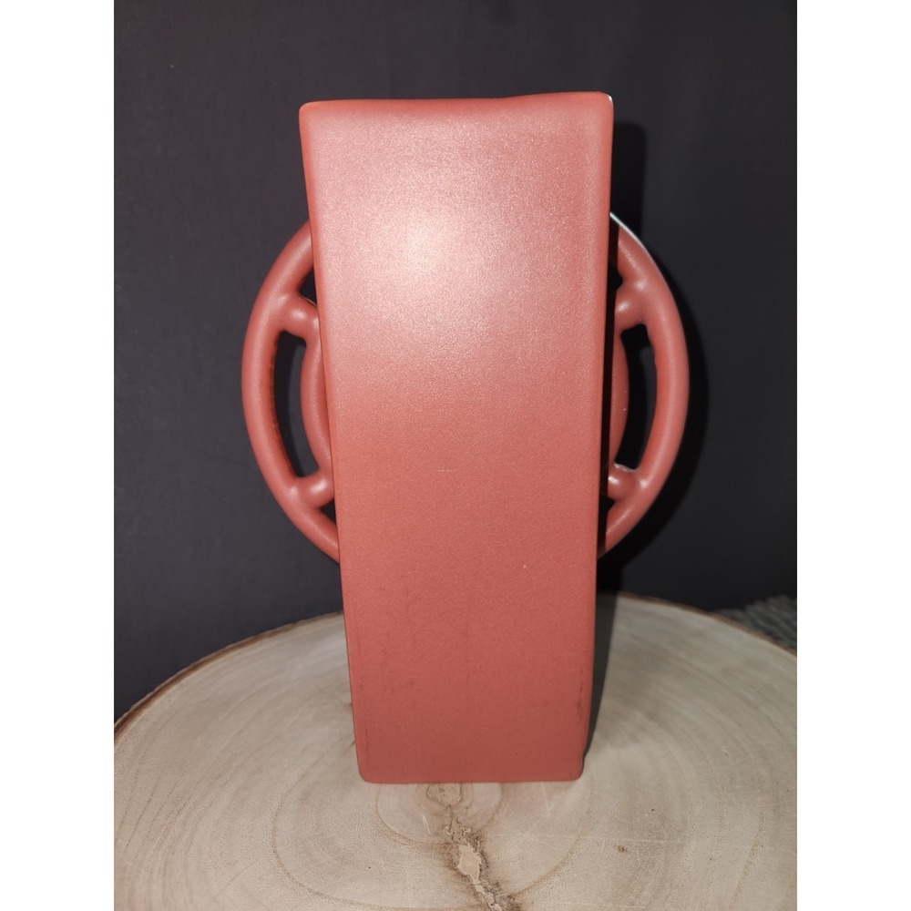 Vintage‎ Abingdon "Sudan Red" Vase 466 Planter Wheel Handle Pottery~SUPER RARE!